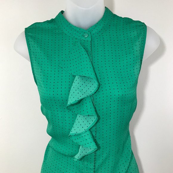 Banana Republic Tops - 2/$40 Banana Republic Green and Black Polka Blouse